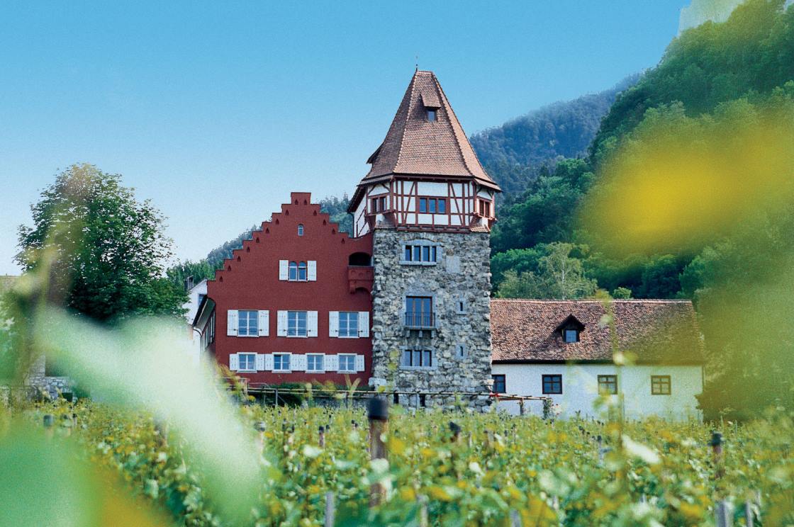 Red house, sight in Liechtenstein