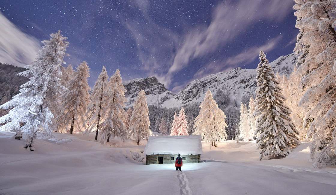 Paysage hivernal de Slovénie