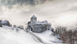 Il castello di Vaduz in inverno