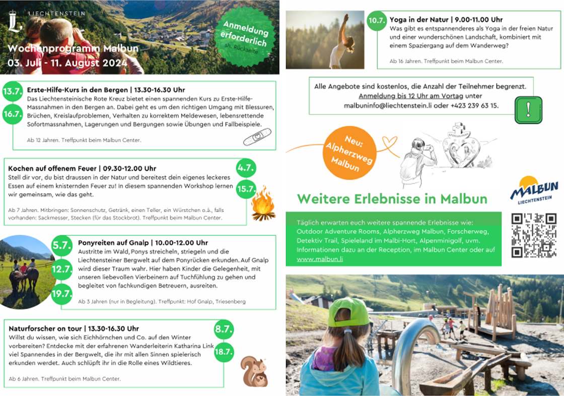 Expériences de vacances Vacances d'été Liechtenstein