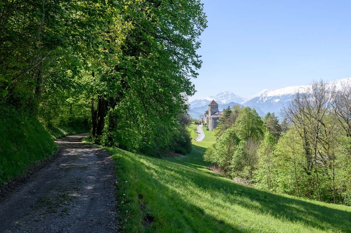 Tronçon 1 de l'itinéraire du Liechtenstein, château de Vaduz