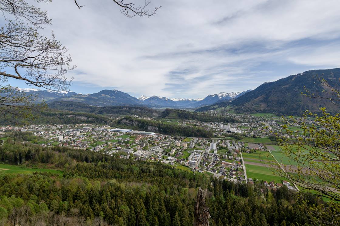 Tronçon 3 sur le sentier du Liechtenstein, point de vue de Schellenberg