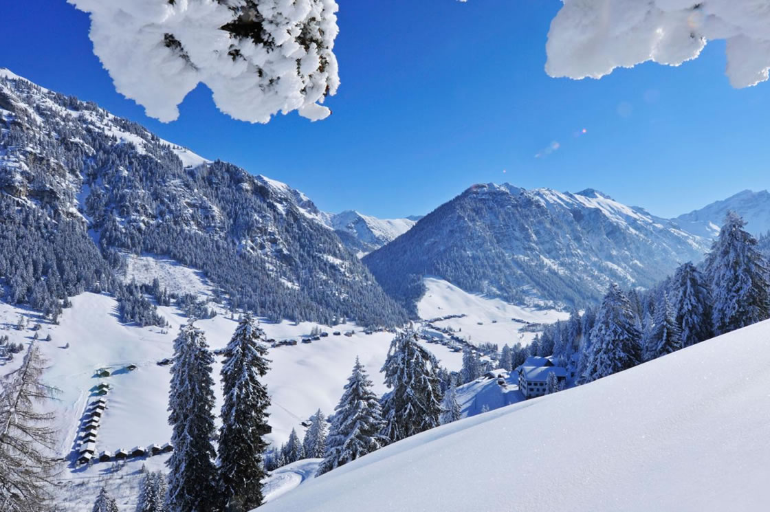 Alpen ruhige Winterwanderungen in Liechtenstein