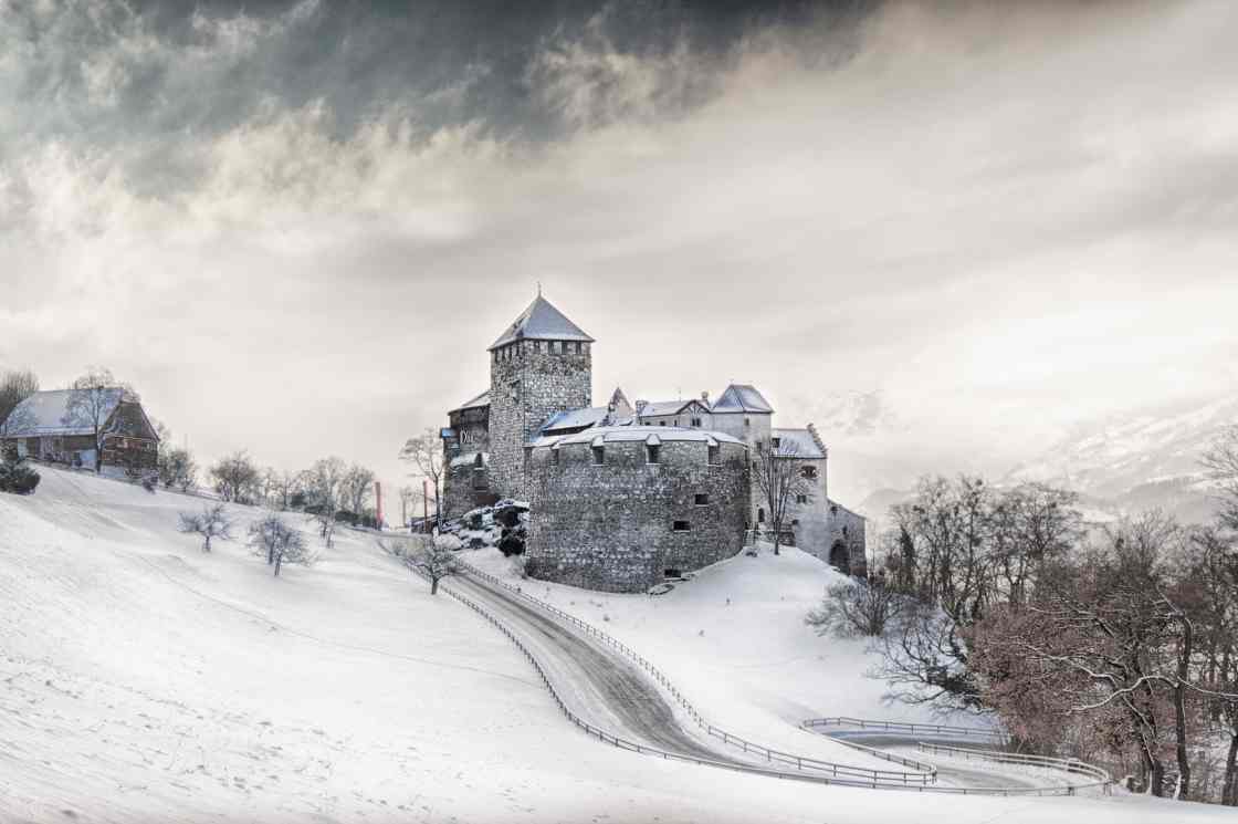 Das Schloss Vaduz im Winter