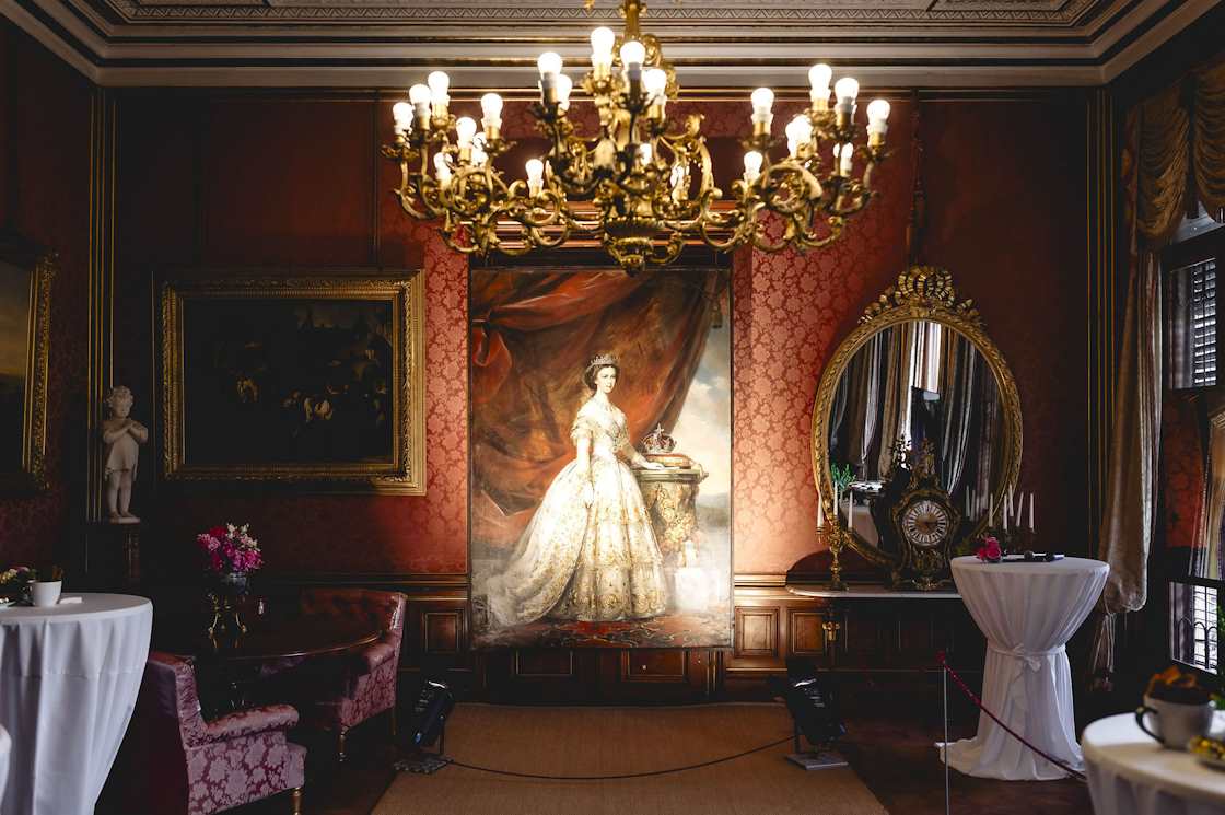 Sisi's wedding dress in the Imperial Carriage Museum in Vienna