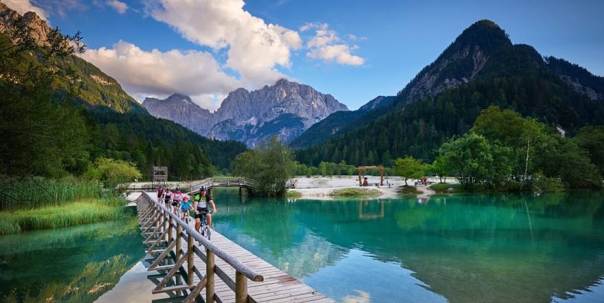 Sommerurlaub Slowenien, baden im Jasna See