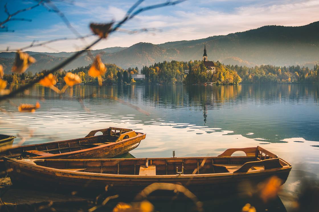 Autumn atmosphere in Bled by the lake