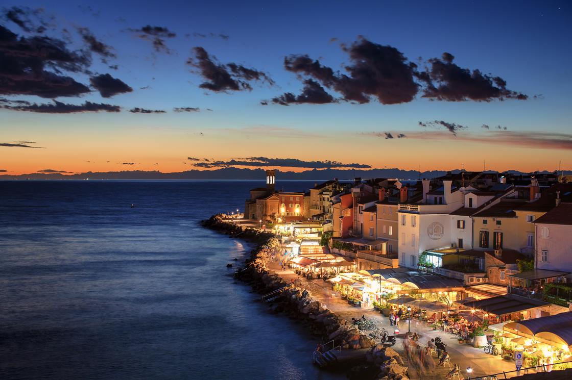 Autumn atmosphere in Piran on the Slovenian Adriatic Sea