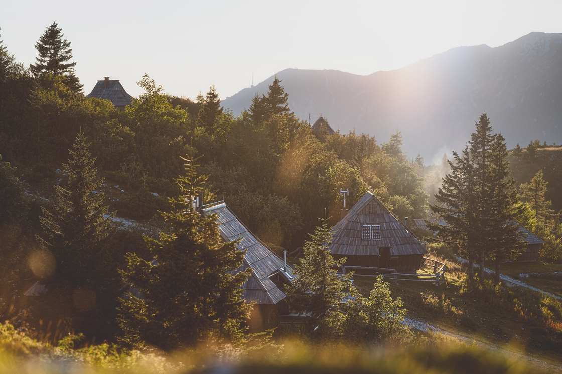 Velika planina high alpine pasture in the fall