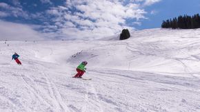 Winter fun in the Golte ski area, skiing