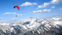 Paragliding flight over the Alps of Liechtenstein